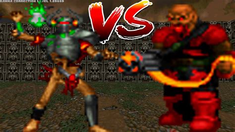 Chaingunner Vs Bone Knight CROSSOVER FIGHT DOOM Vs HERETIC Monster