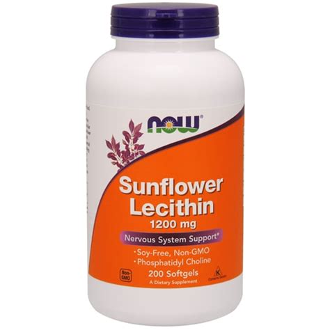 NOW Sunflower Lecithin 1200 Mg 200 Softgels Vitacost