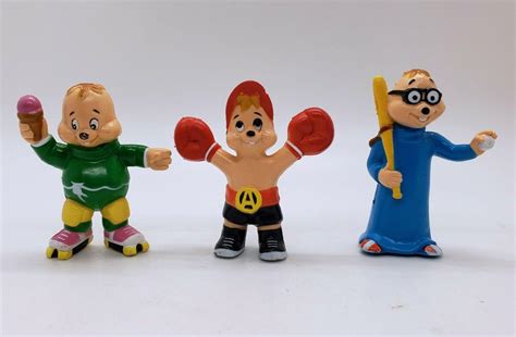 1983 Alvin And The Chipmunks PVC Figures-Alvin-Simon-Theodore 3pcs. | #3767086522