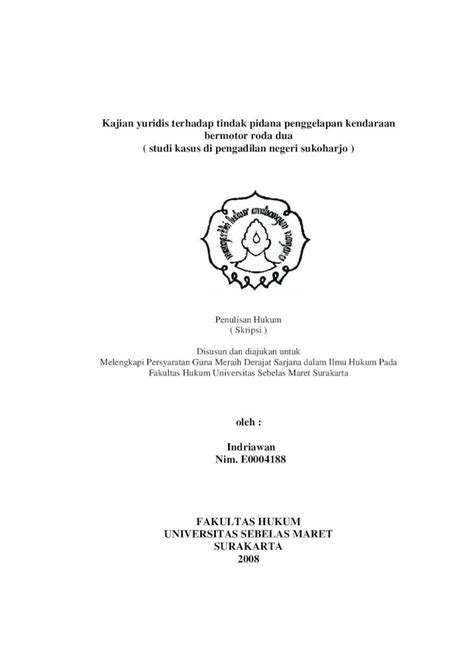 PDF Kajian Yuridis Terhadap Tindak Pidana Penggelapan Eprints Uns