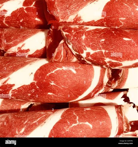 Slice Of Japanese Wagyu Beef Stock Photo Alamy