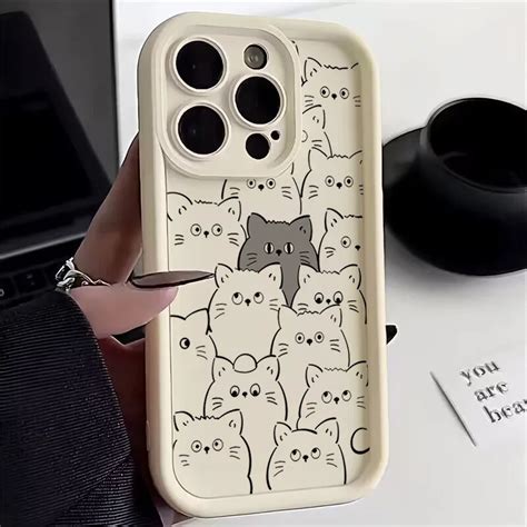Силиконовый чехол с мультяшным котом для Samsung S25 S24 S23 Ultra S22 ...