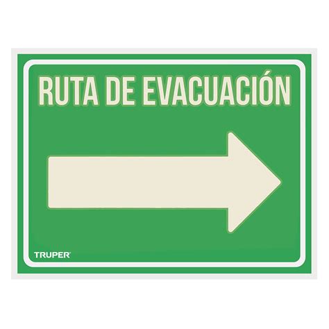 Letrero De Señalización Ruta EvacuaciÓn Derecha 21 X 28 Cm Suplinsa S A De C V