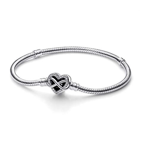 PANDORA Bracciale Con Chiusura Cuore Infinito Pietre Luminose Gold