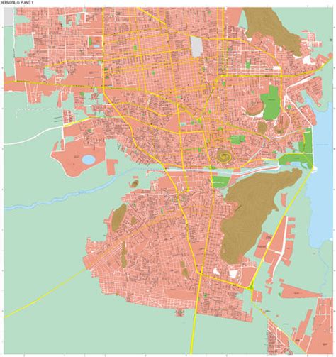 Hermosillo Map, Sonora, Mexico