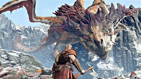 God of War Ps4 Kratos Contra El Dragón Gigante Gameplay En Español