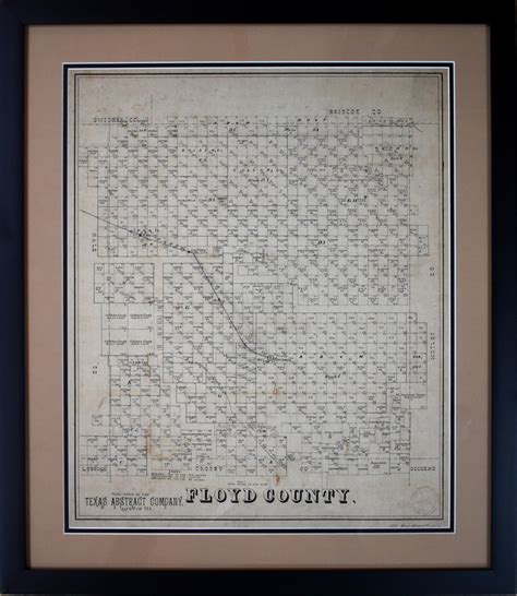 Texas County Maps 1870s-1910 - "Floyd County" - #2446 | Texas Art | Vintage Texas Paintings