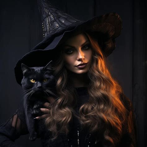 Premium AI Image | Colorful Halloween Witch with Cat