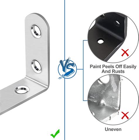 Pcs L Bracket Stainless Steel Corner Brace Sets Degree Right