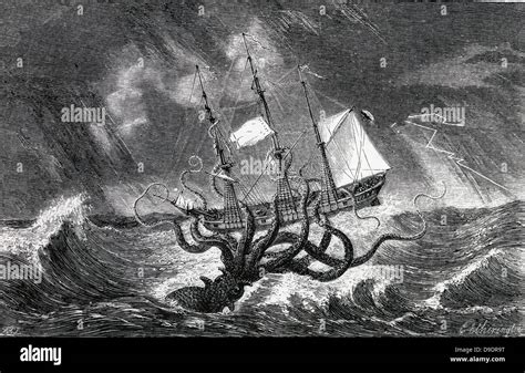 Le Légendaire Kraken Monstre De La Profonde Représenté Comme Un