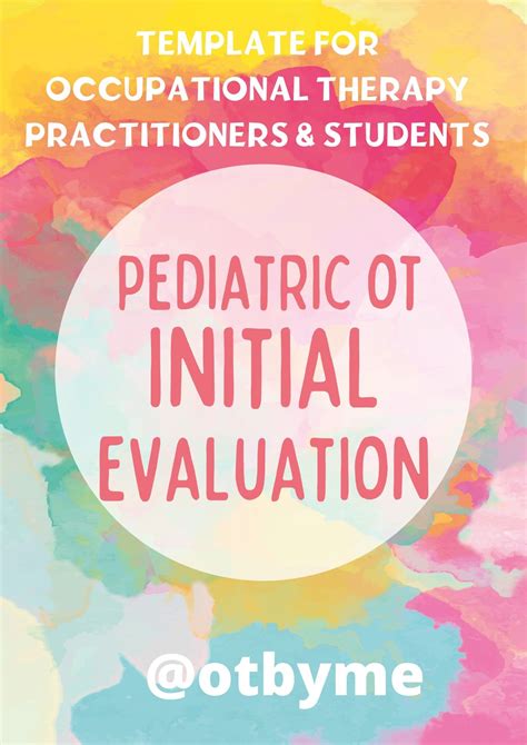 Pediatric Occupational Therapy Evaluation Template Etsy