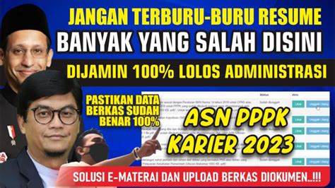 Penting Jangan Terburu Buru Resume Pastikan Berkas Lolos