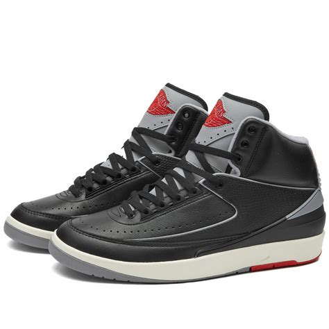 Air Jordan Mens 2 Retro Sneakers In Blackcement Greyredsail Nike Jordan Brand