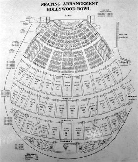 Hollywood Bowl Detailed Seating Chart With Seat Numbers | Awesome Home