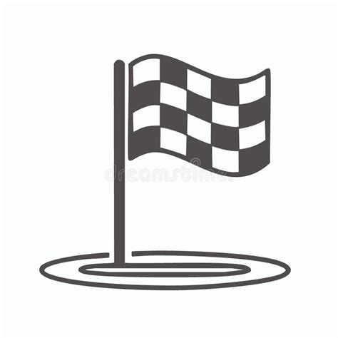 Checkered Finish Line Flag Icon Simple Black And White Vector Illustration Of A Checkered Flag