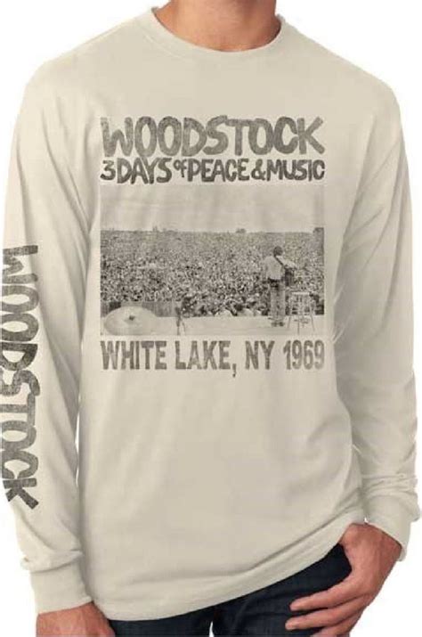 Woodstock Vintage T Shirt 3 Days Of Peace And Music White Long Sleeve