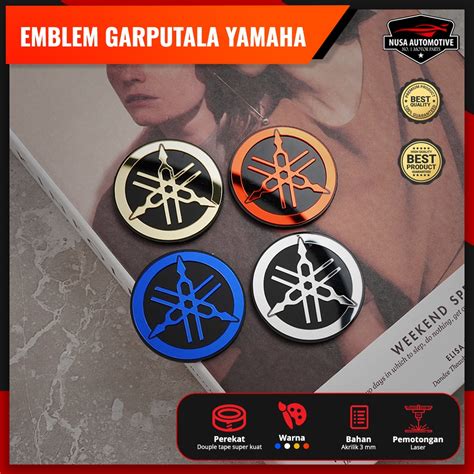 Jual LOGO YAMAHA EMBLEM GARPUTALA 4 WARNA 3 UKURAN TIMBUL LOGO