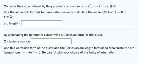 Solved Consider The Curve Defined By The Parametric