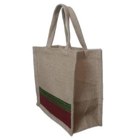 Embroidery Handled Brown Jute Lunch Bag Capacity Kg Size Dimension