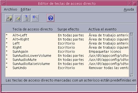 Cap Tulo Uso Del Editor De Teclas De Acceso Directo Solaris Common