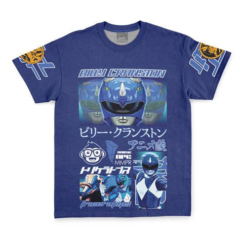 Blue Ranger Mighty Morphin Power Rangers Streetwear T Shirt Otaku