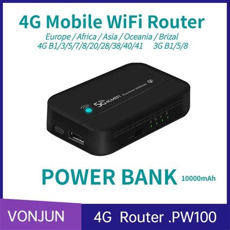 4G LTE Mobile Router Type C USB Hotspot Portable Power Bank Pocket WIFI