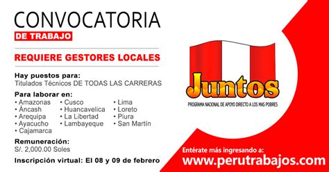 Juntos Requiere Gestores Locales Empleos