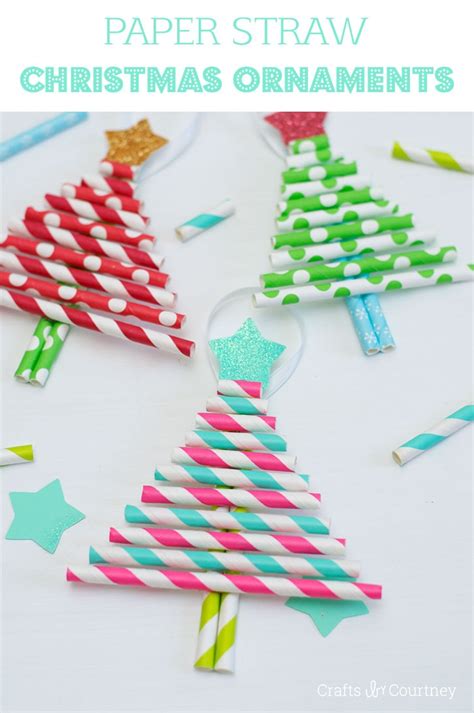 Kids DIY Ornaments: Pretty Paper Straw Christmas Trees