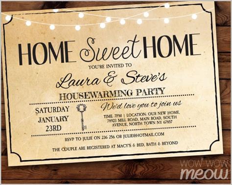 Home Sweet Home Invitation New Home Housewarming Party Invitation