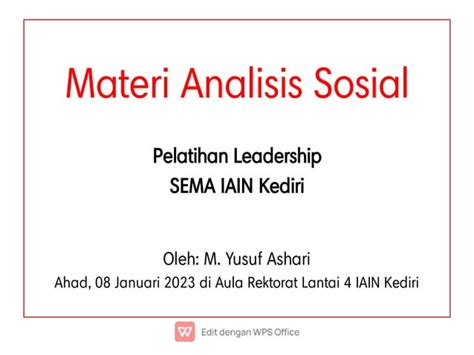 Ansos SEMA IAIN KEDIRI Pelatihan Leadership 2022 PPT