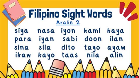 Basic Sight Words In Filipino Printable Templates Free