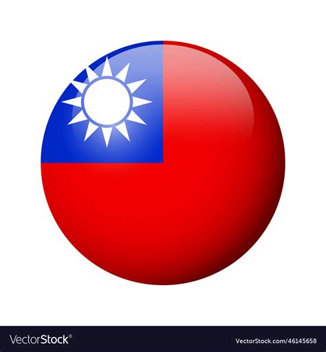 Glossy Circle Badge Flag Of Taiwan Royalty Free Vector Image