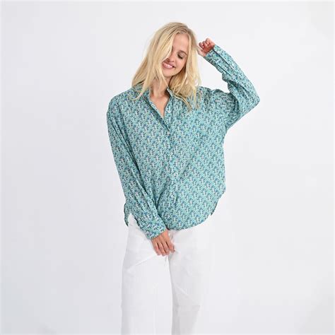 Chemise imprimée à manches longues vert bleu Molly Bracken La Redoute