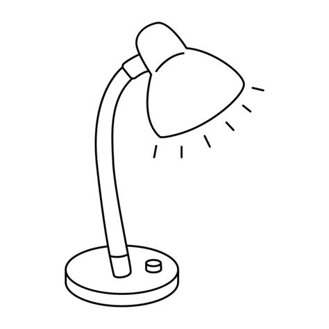 Premium Vector Desk Lamp Hand Drawn Doodle Vector Illustration Black