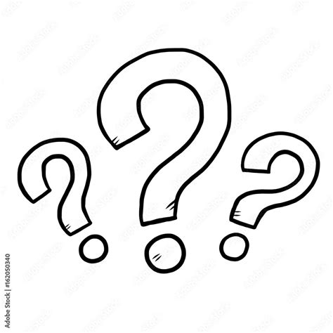 Three Question Mark Cartoon Vector And Illustration Black And White