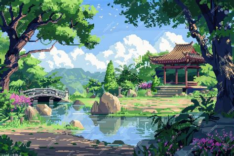 Premium Photo | Pixel Art Landscapes Stock Illustration