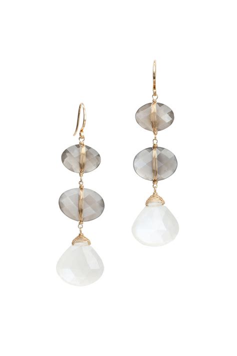 Dana Kellin 14K Gold Moonstone Drop Earrings Mitchell Stores