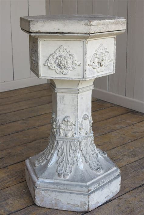 Reclaimed Church Wooden Plinth In The Style Of A Font