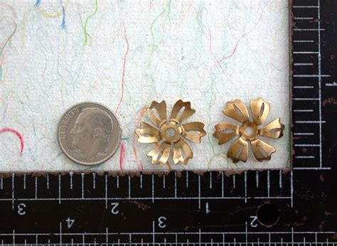 Raw Brass Flower Stampings Brass Stampings Metal Stamped Etsy