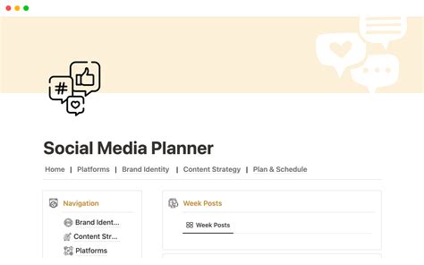 Social Media Planner Notion Template