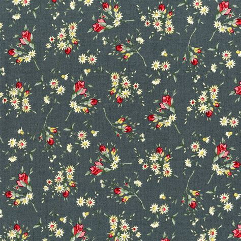 Rjr Fabrics 3498 001 Rosette Marguerite Graphite Fabric