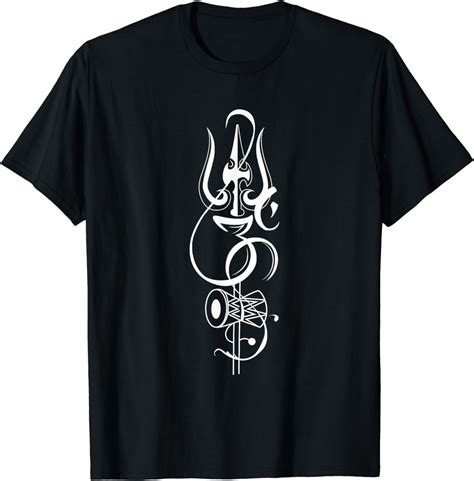 Divine Trident Trishul T Shirt With Om Damroo And Lord Shiva Design In