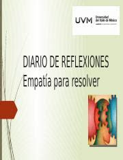 DIARIO DE REFLEXIONES pptx DIARIO DE REFLEXIONES Empatía para