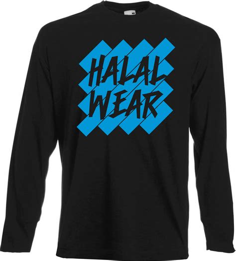 Halal Wear Blue Langarm T-Shirt - Muslim Halal Wear Black | Halal-Wear ...