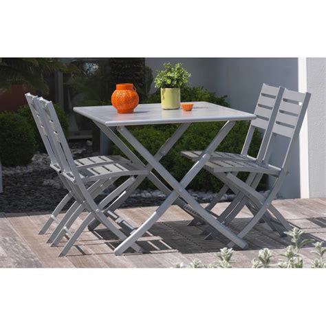 Ensemble Table Et Chaises De Jardin En Aluminium Personnes Marius