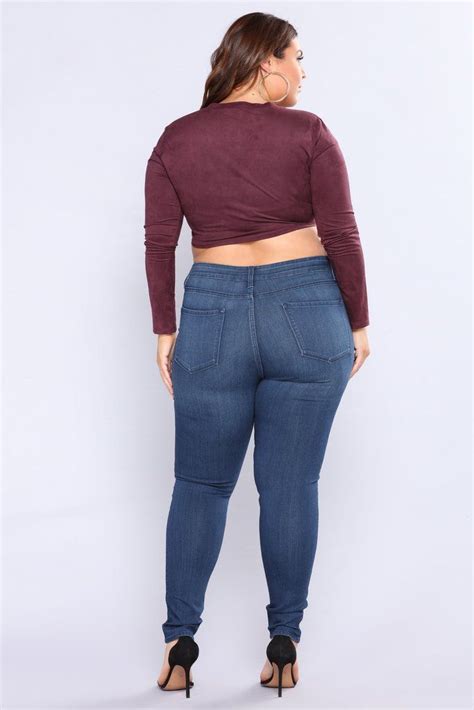 Luxe Glam High Waist Skinny Jeans Dark Skinny Jeans Suede Crop Top