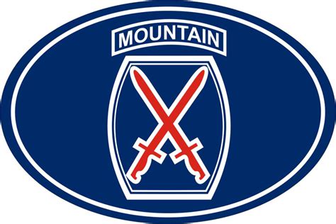 10th Mountain Division Oval Euro Style Decal | North Bay Listings