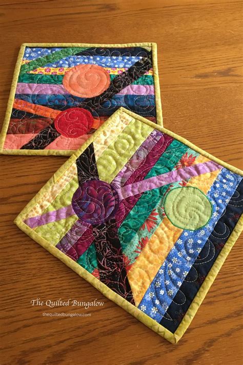 Quilted Modern Mug Mat Two Oversized Square Mug Rugs Snack Mats T For Mom Etsy Mug