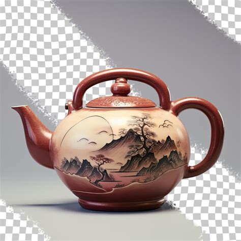 Premium PSD Chinese Ceramic Teapot For Tea Ceremony On A Transparent