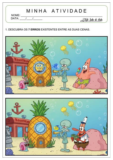 Jogos 7 Erros Infantil - Jogos dos 7 Erros para Imprimir - Tudo Sala de Aula